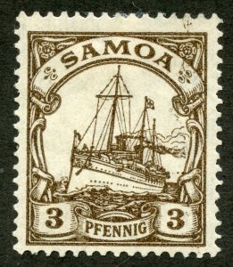 Samoa Scott 70 Unused HMOG - 1915 3pf Kaisers Yacht - SCV $1.00