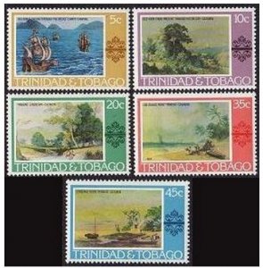 Trinidad & Tobago 262-266, 266a, MNH. Mi 345-349,Bl.17. Paintings,1976. Columbus