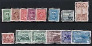 Canada SC# 249 - 262 Mint Lightly Hinged (#262 Hinge Rem) - S17147