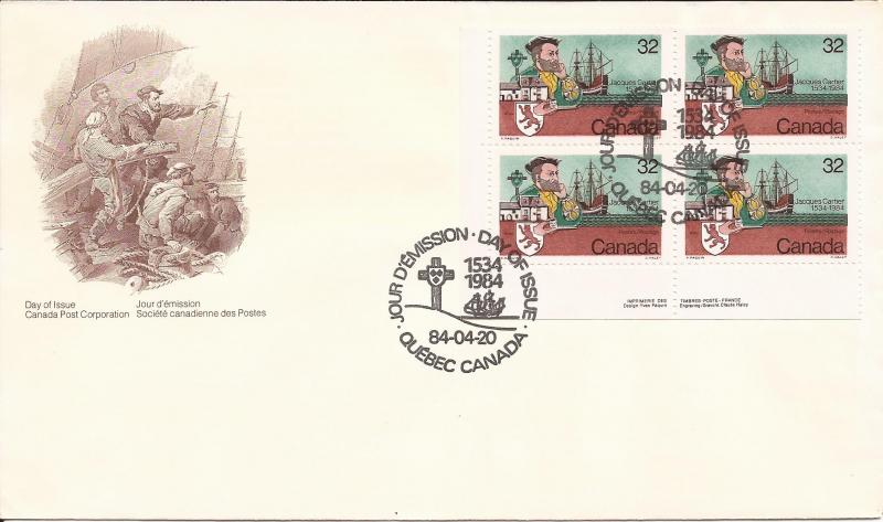 1984 Canada FDC Sc 1011 - Jacques Cartier - PB LL