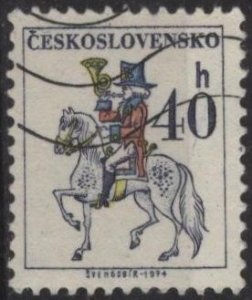 Czechoslovakia Sc. #1970 (used cto, og nh) 40h post rider (1974)