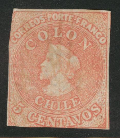 Chile Scott 9 used 1858 stamp