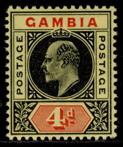GAMBIA EDVII SG76, 4d black & red/yellow, NH MINT