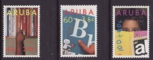 Aruba-Sc#B24-6- id5-unused NH semi-postal set-Child Reading-1991-