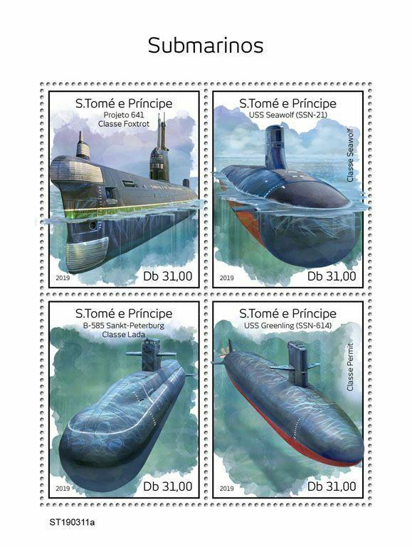 Z08 ST190311a Sao Tome and Principe 2019 Submarines MNH ** Postfrisch