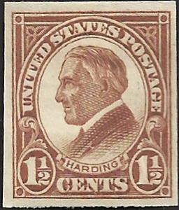 # 631 Mint Hinged Yellow Brown Warren G. Harding