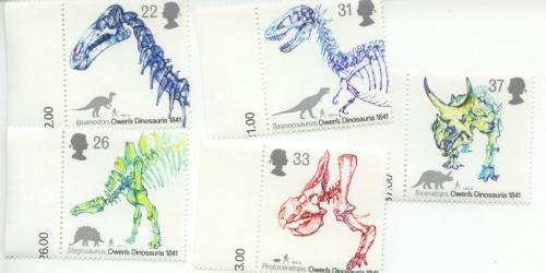 1991 Great Britain Dinosaurs (Scott 1387-91) MNH