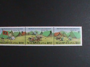 MALDIVES ISLAND-SCOUTING YEAR MNH STRIP  VERY FINE WE SHIP TO WORLD WIDE