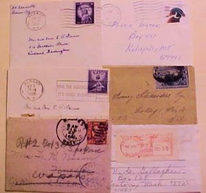 USA 5 TINY COVERS & 1 CARD 4 1/4 X 3 FROM 1890'S /1970