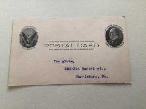 U. S. The Globe Harrisburg P. A.  1902 postal card 67142