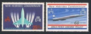 New Hebrides Br 130-131, Fr 149-150, MNH. Mi 273-276. Concorde supersonic, 1968.