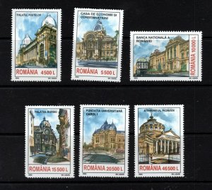 Romania #4569-74 (2003 Bucharest Buildings set) VFMNH CV $7.00