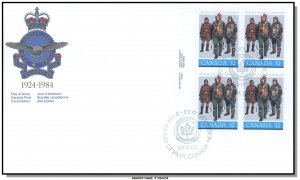 Canada FDC #1043 PB LL - Pilots in flying dress (1984) 32¢