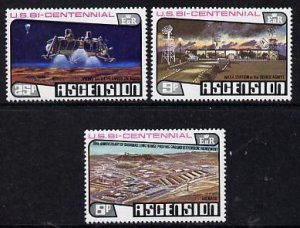 ASCENSION IS. - 1976 - Bicentenary of USA - Perf 3v Set - MNH