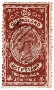 (I.B) Australia - Queensland Revenue : Stamp Duty 2/6d (1892)