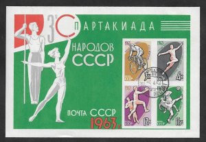 SD)1963 RUSSIA SPORTS SERIES, 3rd ESPARTAKIADA, CYCLING, LONG JUMP, BASKETBALL