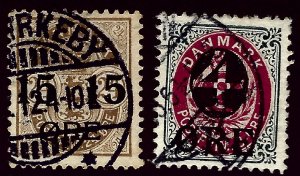 Denmark SC#55 & 56 Used F-VF SCV$21.50...Beautiful Denmark!