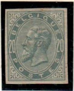 Belgium Scott 46 Mint hinged imperf, VF