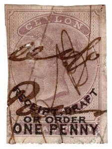 (I.B) Ceylon Revenue : Receipt 1d on ½d OP 