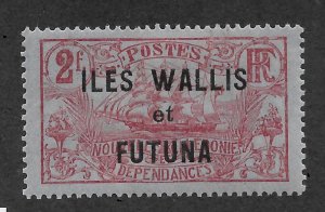 Wallis & Futuna 1920,Overprinted,2fr, Scott # 27,VF MLH*OG (K-8)