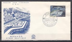 Monaco, Scott cat. 505. Aquatic Stadium issue. First day cover. ^