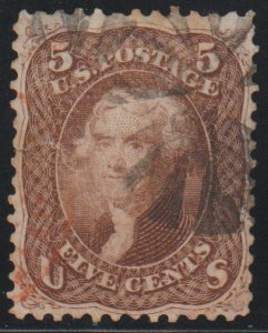 US #76 SCV $195.00 VF/XF used, faintly canceled, super stamp, fresh color,  S...