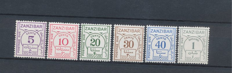 1936-62 ZANZIBAR - Postage Due - SG no. D25/D30 - 6 values - MNH**