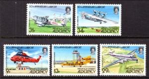 Alderney 18-22 Airplanes MNH VF