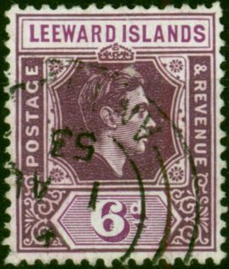 Leeward Islands 1947 6d Purple & Deep Magenta SG109b Fine Used