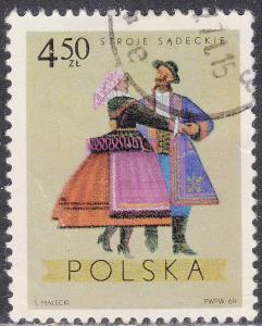 Poland 1690 Costumes From Sacz, Cracow 4.50zł 1969