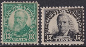 622 / 623 U.S 1925-1926 Harrison & Wilson unwmk perf 11 MNH CV $38.00