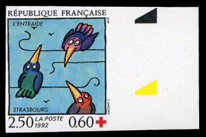 France, 1950-Present #B648 (YT 2783) Cat€35, 1992 Red Cross, imperf. sheet ...