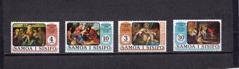 SAMOA 1974 CRISTMAS PAINTINGS SET OF 4 STAMPS MNH