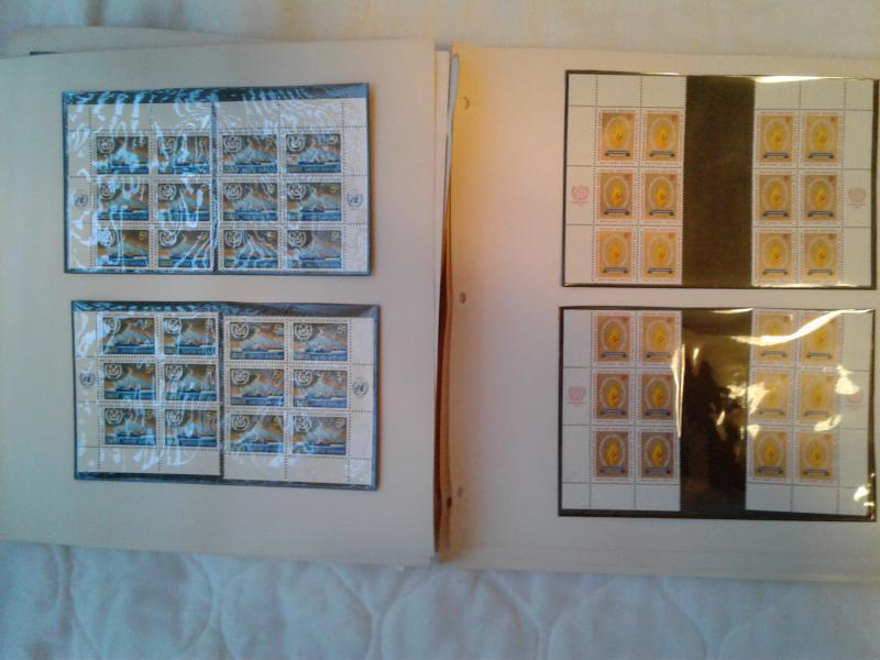 CLOSE OUT UNITED NATIONS PLATE BLOCK COLLECTION MINT NEVER HINGED OVER 50 PAGES