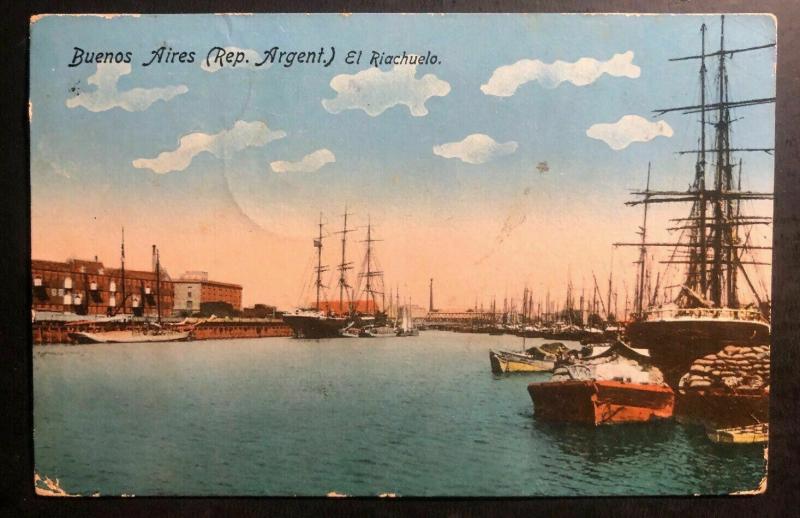 1913 Buenos Aires Argentina Picture Postcard Cover To Copenhagen Denmark