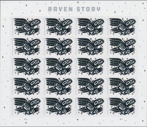 2021 55c The Raven Poem, Edgar Allan Poe, American Writer Scott 5620 Sheet of 20