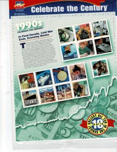 Celebrate the Century 1990's 33c US Postage Sheet #3191 VF MNH