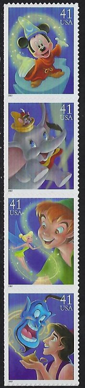 Catalog # 4192 95  Strip of 4 Art of Disney Magic Mickey Mouse, Peter Pan, etc