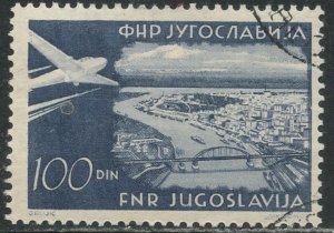 YUGOSLAVIA Sc#C42 1951 100d Belgrade View Top Value Used