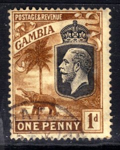 Gambia 1922 -29 KGV 1d Brown Used SG 124 ( M218 )