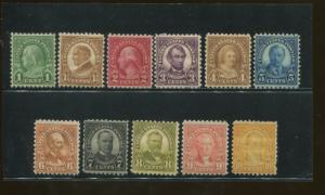 1923 United States Postage Stamp #581-591 Mint Hinged Original Gum Set of 11 