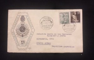 C) 1954. SPAIN. FDC, ENVELOPE SENT TO ARGENTINA. III PHILATELIC EXHIBITION