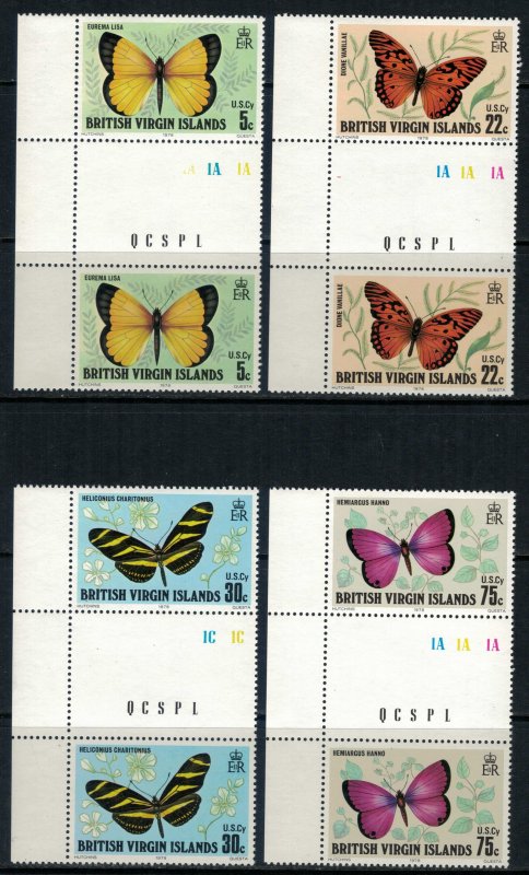 Virgin Is. #342-5* NH gutter pairs  CV $14.40+  Butterflies