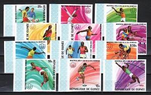 Guinea, Scott cat. 706-717. Montreal Olympics, IMPERF issue ^