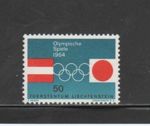 LIECHTENSTEIN #385  1964  OLYMPIC GAMES    MINT  VF NH  O.G