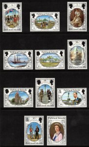 FALKLAND ISLANDS 1983 Occupation Centennial; Scott 360-70, SG 439-49; MNH