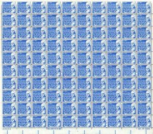 US Stamp - 1972 7c Benjamin Franklin - 100 Stamp Sheet - Scott #1393D