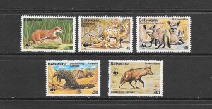 BOTSWANA #182-6  ENDANGERED WILDLIFE  WWF   MNH