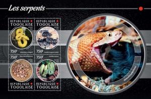 TOGO 2015 SHEET SNAKES REPTILES tg15219a