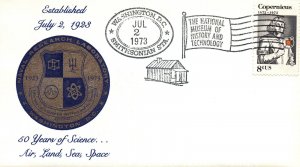 US EVENT CACHET COVER 50th ANNIVERSARY OF THE NAVAL RESEARCH LABORATORY D.C 1973